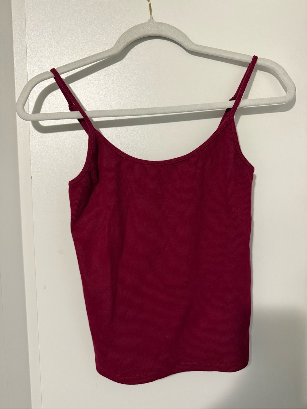 135. American Eagle Outfitters Ribbed Spaghetti Strap Tank Scoop Neck- Berry